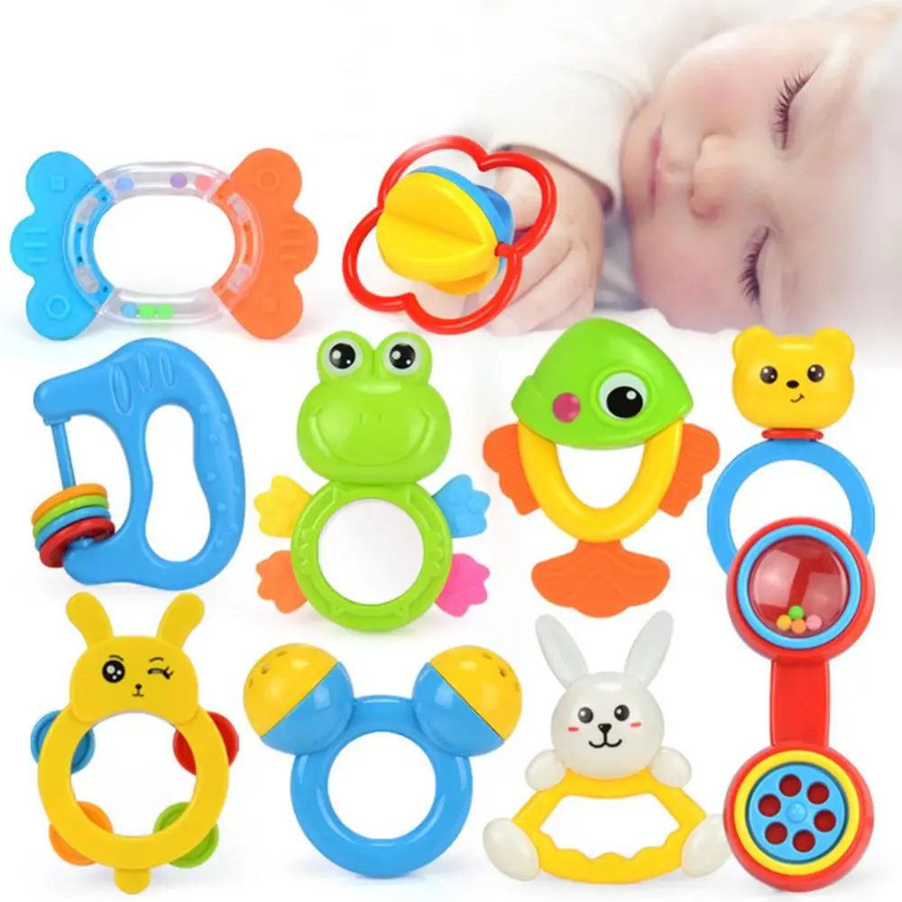 

Plastic Baby Toys Colorful Rattle and Teether Toys Set for Boys and Girls