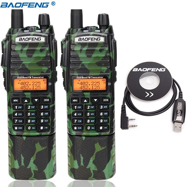 add usb cable 2 шт. Baofeng UV-82 8 Вт мощная рация Двухдиапазонная 3800 мАч с DC разъемом UV 82 UV82 для портативной охоты 2 способ радио - Цвет: add usb cable