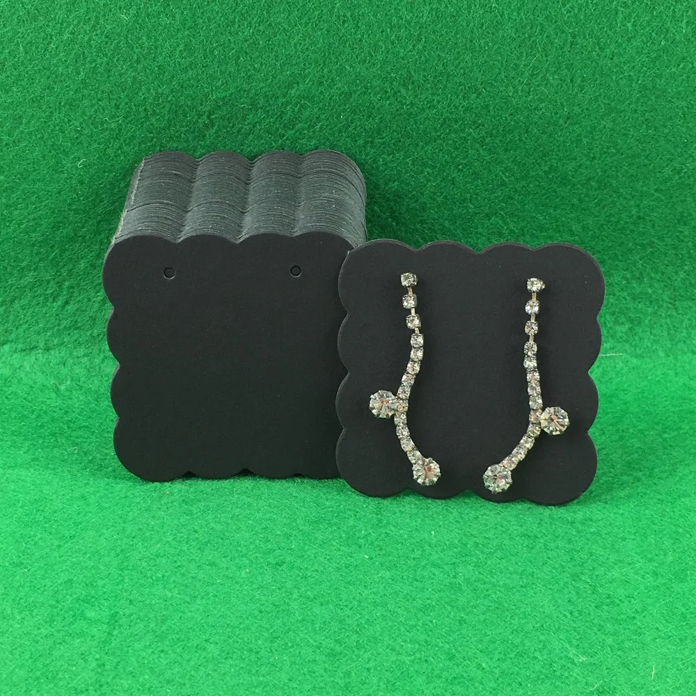 400PCS 5*5cm Fashion Earring Cards Black Earring Cards Paper Jewelry