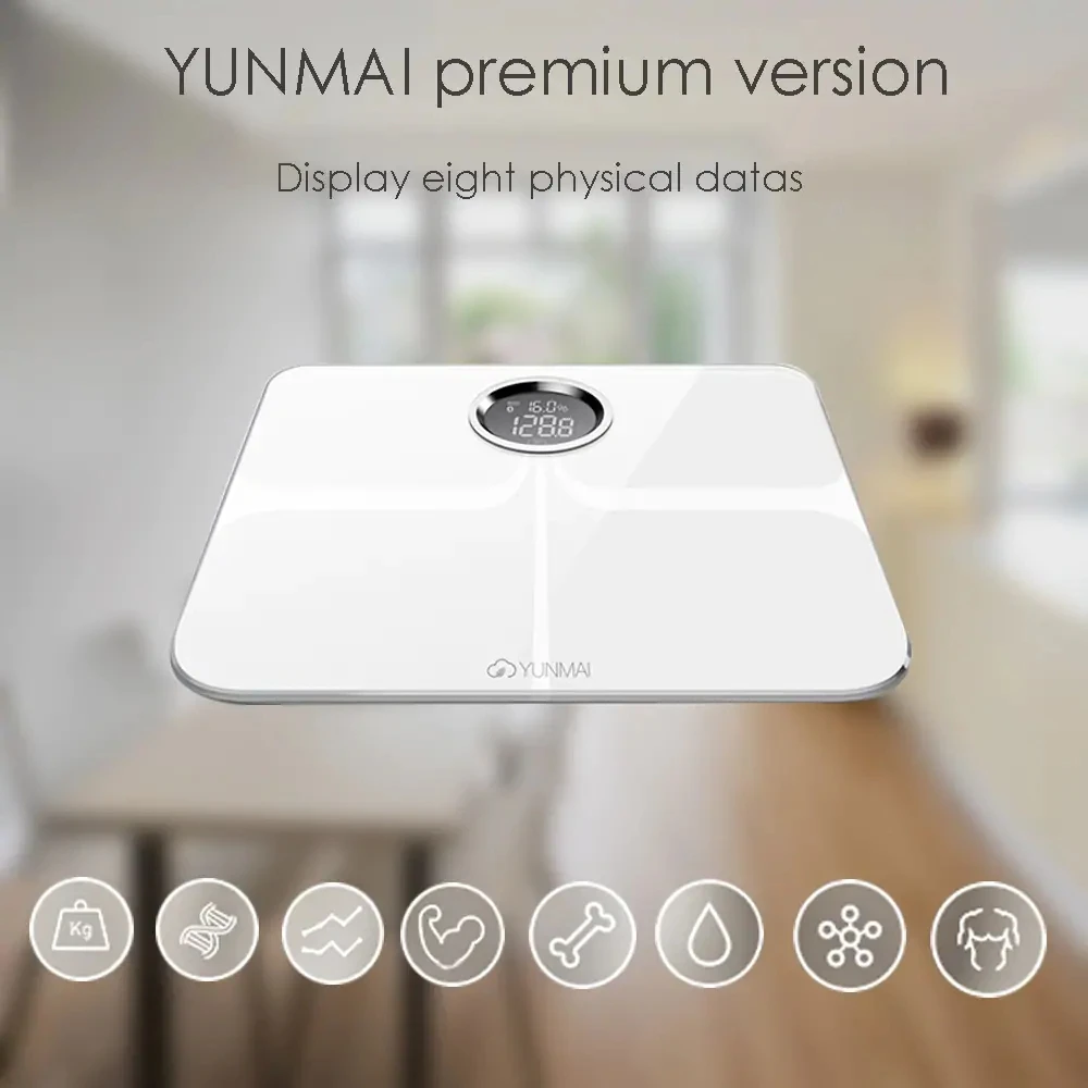 YUNMAI Premium Smart Scale Body Fat Scale монитор композиции тела с большим экраном Светодиодный с бесплатным приложением для iOS и Android