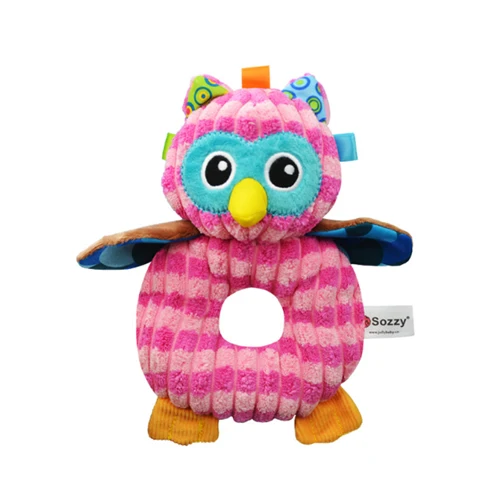 Sozzy Baby мягкая игрушка-погремушка, милые животные, мультяшная фигурка для 0-12 месяцев, развивающие колокольчики, звенящие, ручные игрушки, подарок - Цвет: Owl