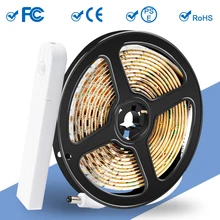 Светодиодный светильник для шкафа с датчиком движения, водонепроницаемый кухонный светильник ing 1 м, 2 м, 3 м, с регулируемой яркостью, для спальни