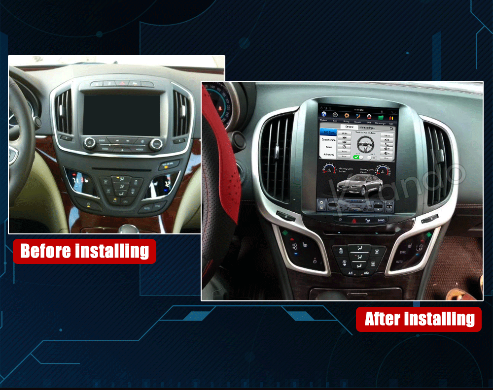 Best Krando Android 8.1 10.4" Tesla Vertical touch screen car radio player for Buick Regal 2014+ navigation entertainment system 1