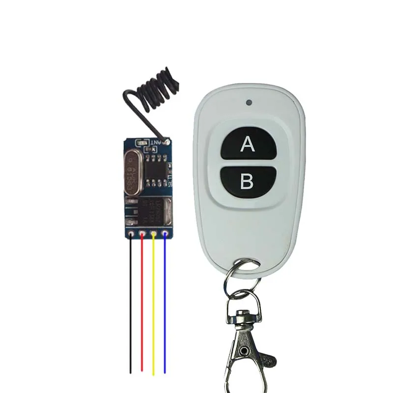 

MICRO RF Wireless Remote Control Switch DC3.5-12V 3.7v 5v 6v 7.4v 7.6v 9v Receiver Transmitter Mini Mos No Sound Learning 433.92