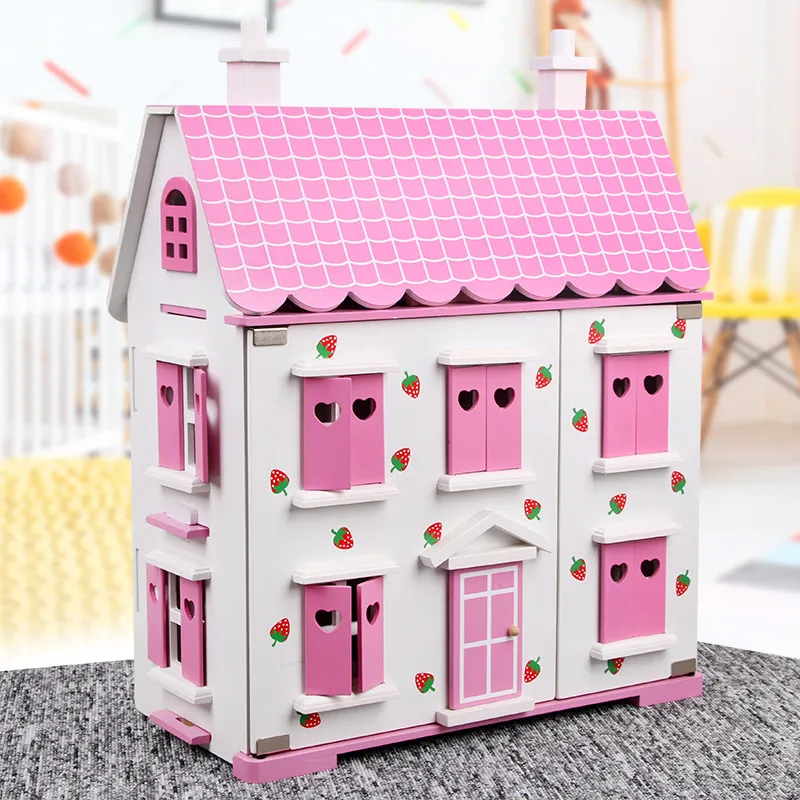 مصغرة دمية خشبية مع مجموعات أثاث للدمى kawaii الوردي و الأبيض DIY بيت الدمية لعب دور اللعب الهدايا للأطفال مصغرة دمية خشبية مع مجموعات أثاث للدمى kawaii الوردي و الأبيض DIY بيت الدمية لعب دور اللعب الهدايا للأطفال