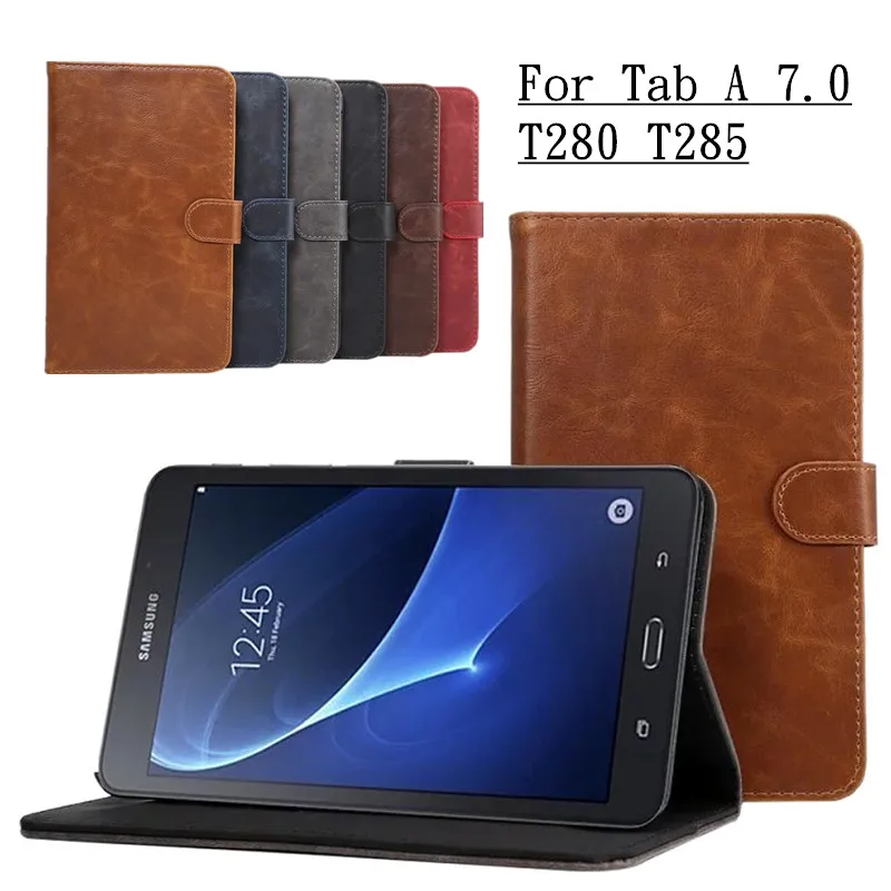 

For Samsung Galaxy Tab A 7.0 SM-T280 SM-T285 PU Leather Case Business Flip Stand Cover for Galaxy Tab A T280 with Card Slots