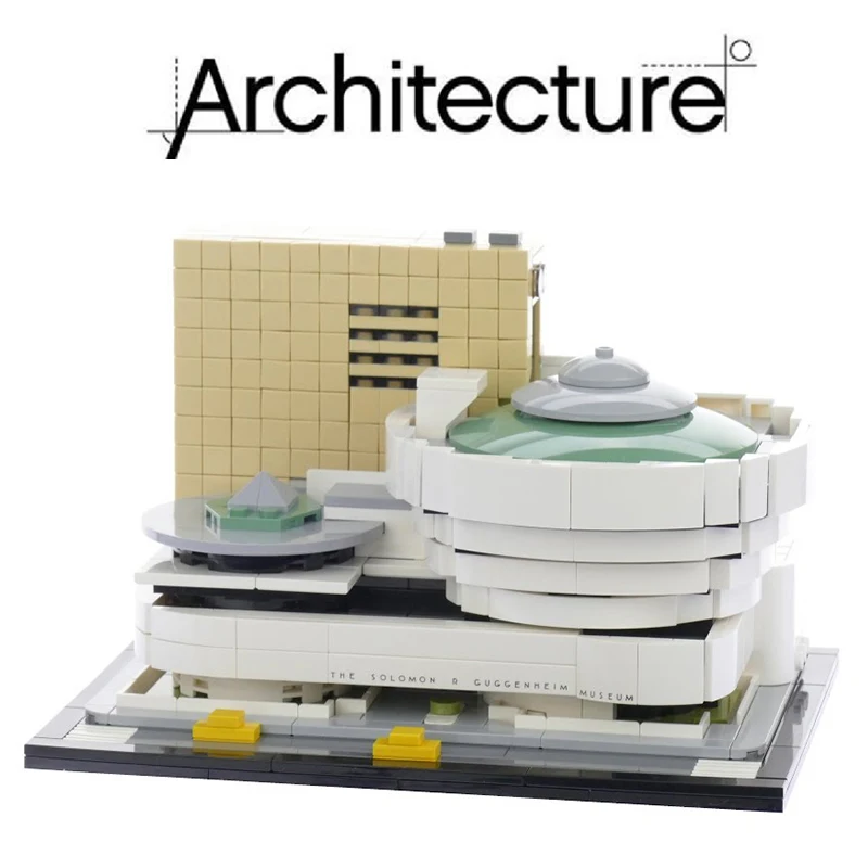 

Architecture Solomon R. Guggenheim Museum Building Blocks City Famous Model Bricks Toys Compatible Legoland 21035 10679