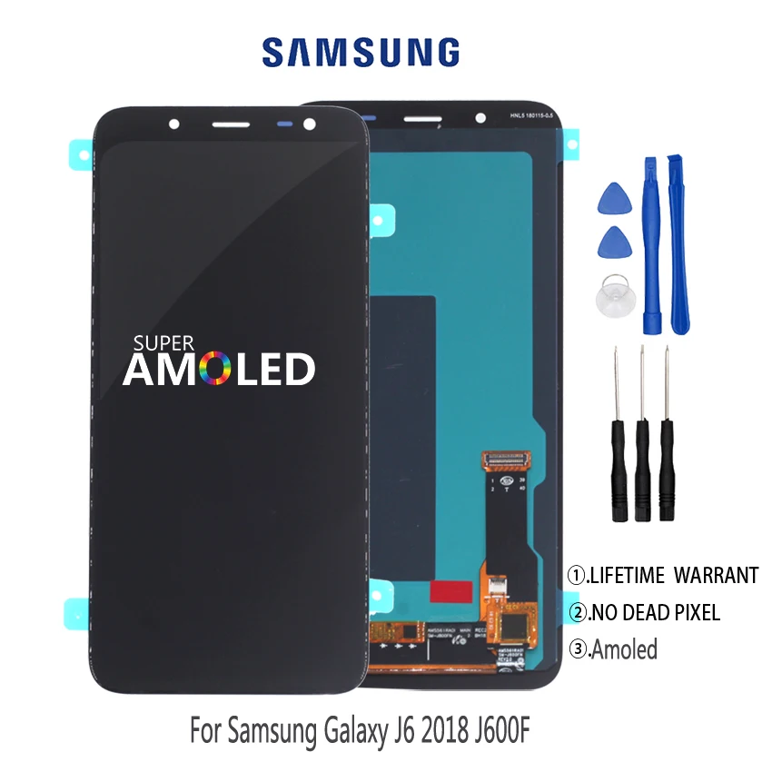 

Original AMOLED For Samsung Galaxy J6 2018 LCD Display Touch Screen Digitizer Assembly Phone Parts J600 J600F Screen LCD Display