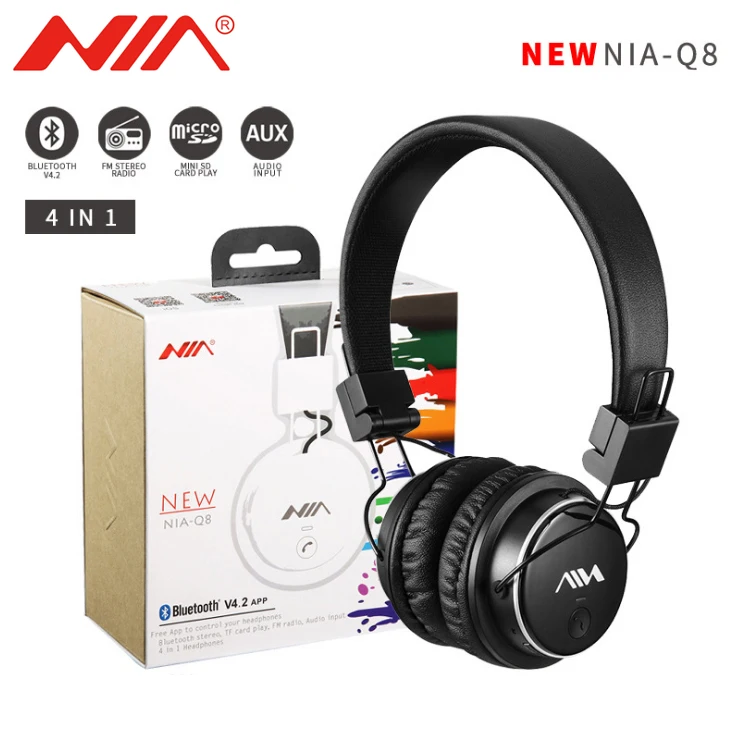 NIA Q8 оригинальный Беспроводной Bluetooth наушники складной стерео с микрофоном