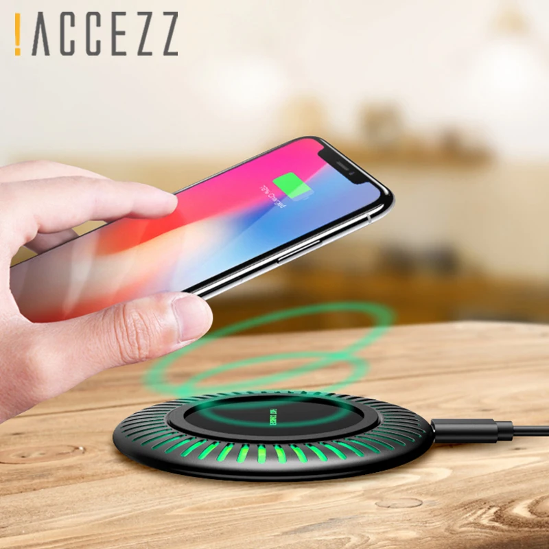 

!ACCEZZ 10W Qi Wireless Charging Lamp For iPhone X XS Max XR 8 Plus Thin Charger Pad For Samsung Galaxy S9 S8 Plus Xiaomi MIX 2S