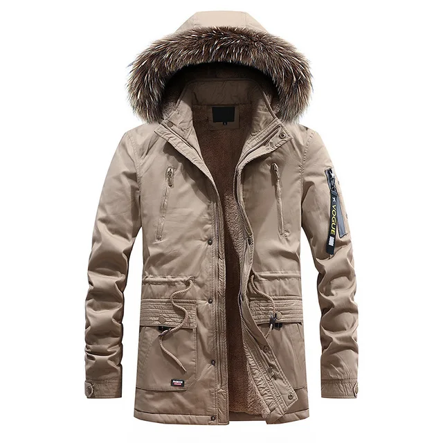 Зимние карго-парки мужские ветровки Теплые пальто Толстая теплая куртка 95% хлопок с капюшоном верхняя одежда - Цвет: ASIAN SIZE QH2018-86