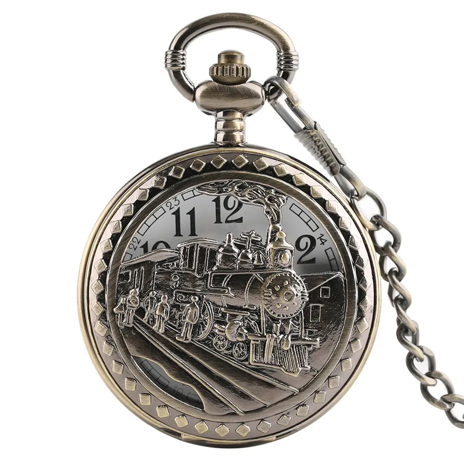

Hot Selling Retro Train Quartz Pocket Watch Men Women Watches Best Gift P989C