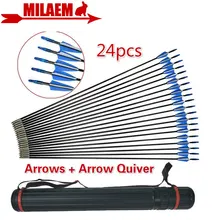  24pcs 31inch Archery Fiberglass Arrow  Arrow Tube Target Arrow Points Outdoor Hunting Accessories