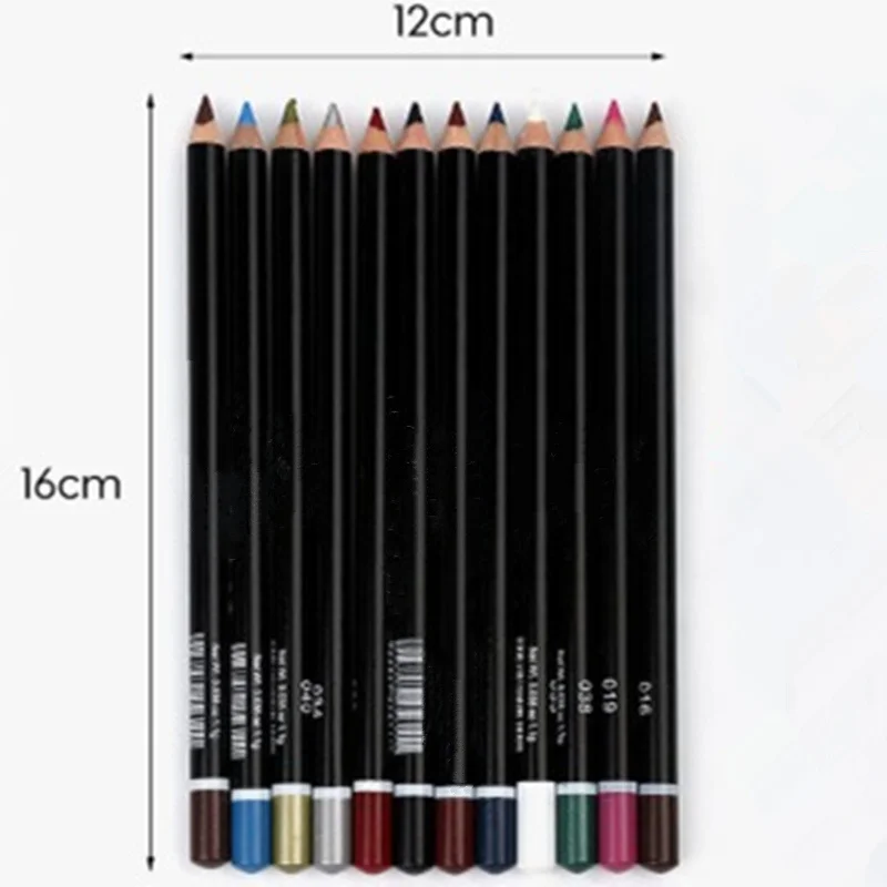 12PCS/Lot Colorful/Black Make Up Beauty Eyeliner Pencil Eyebrow Cosmetics Eyes Liner Women Makeup Pen Tools