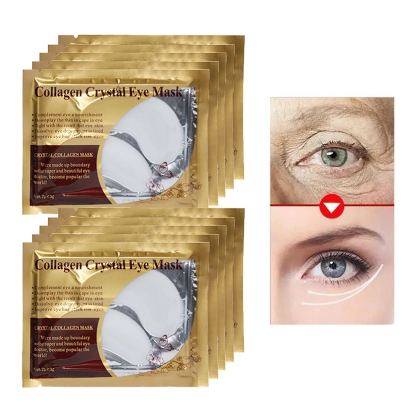 10pcs=5 Pair Crystal Collagen Eye Mask Eye Pads Patches Under the Eyes