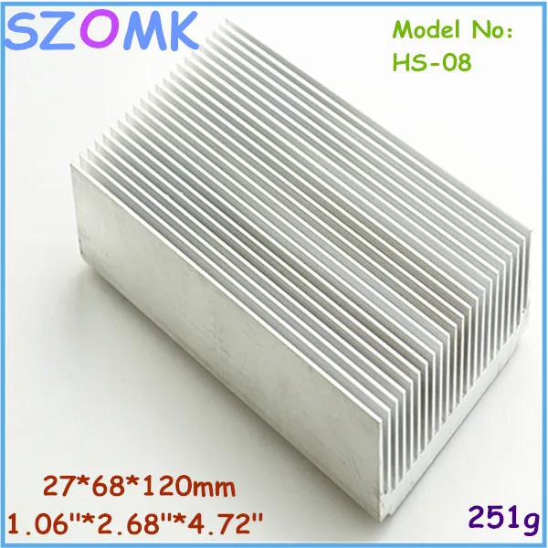 1 pc, aluminum extrusion case heat sink 27*68*120mm electronic heatsink computer heatsink