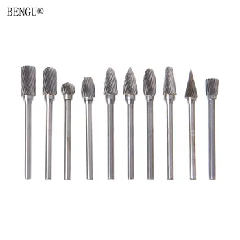 

10pcs/set 1/8" Shank Tungsten Carbide Milling Cutter Rotary Engraving Bit Tool