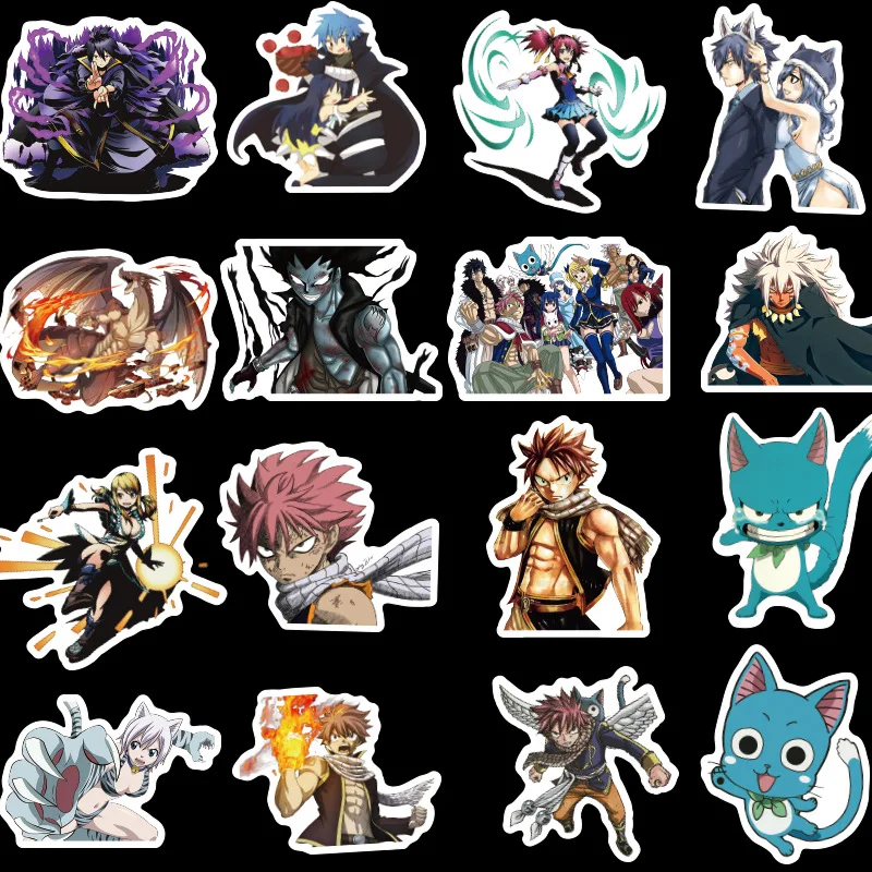 50Pcs Classic Japanese Anime Fairy Tail Sticker For Bike Motorcycle Skateboard Guitar Laptop Luggage Graffiti Sticker