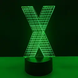3D Led Настольная лампа творческий буквы алфавита X формы дети прикроватные атмосферу Декор Night Light Детские спальные светильник подарок
