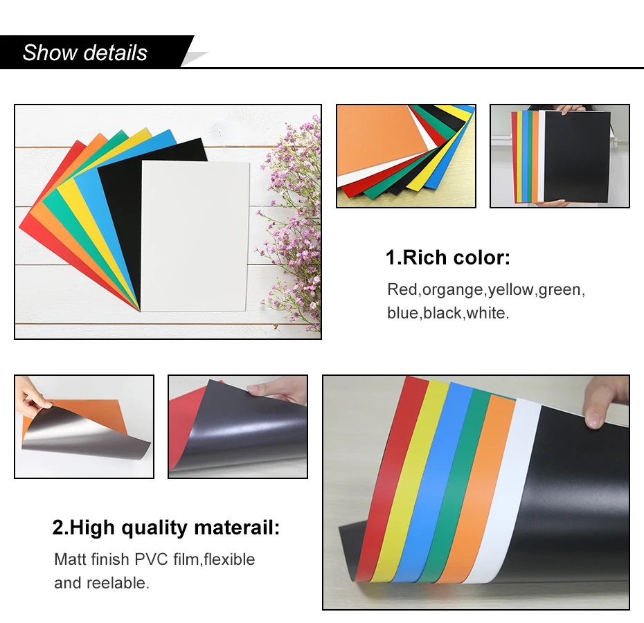 Colorful Fridge Rubber Magnets Soft Magnetic Sheet Labels Home Office School Used For Labels_02