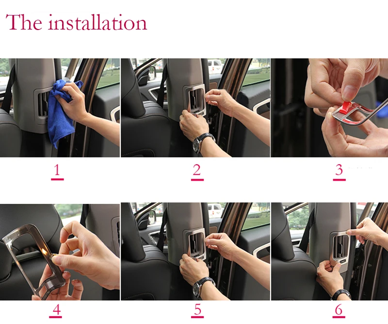 For volvo xc60 s60 Accessories Stainless Steel Air Conditioning Vent Cover Interior Bashboard Outlet Frame Decoration 3D Sticker (19)