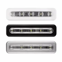 Mini Wireless Wall Light Closet Lamp 5 LED Night Light Battery Home Lighting for Under Kitchen Cabinets Night Lights