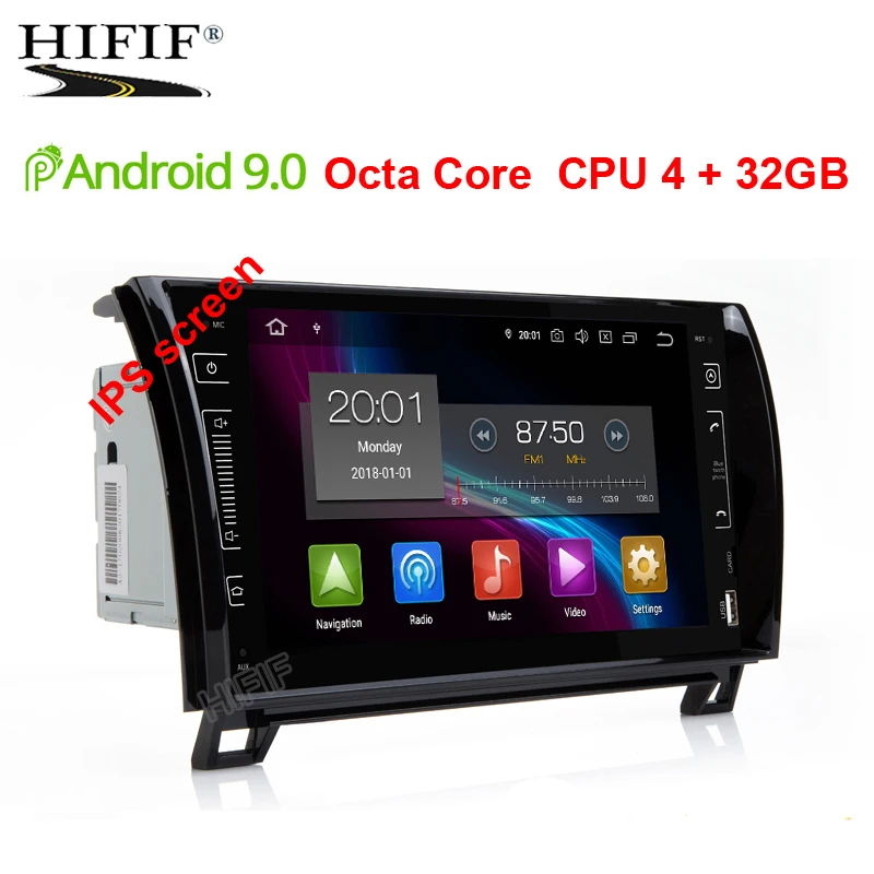 9 "ips DSP 4G Android 9,0 2 DIN Автомобильный мультимедийный плеер для Toyota Sequoia Tundra Радио стерео Авто Аудио навигация без DVD
