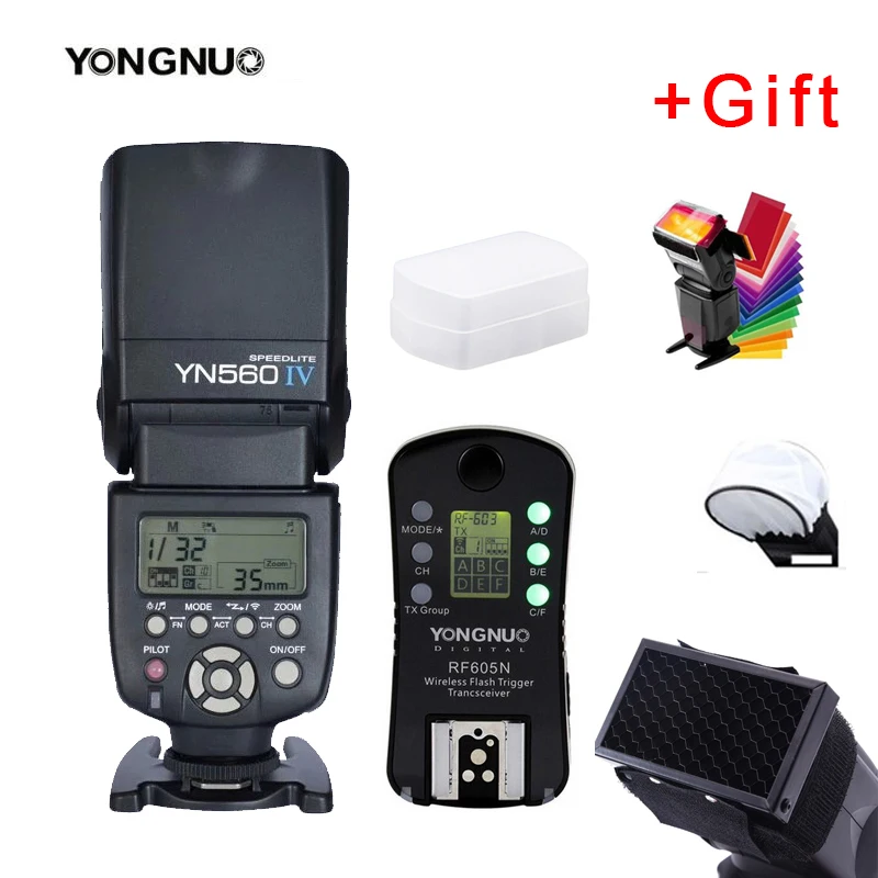YONGNUO YN560 IV 2.4G Wireless Flash Speedlite + RF605N Wireless Group