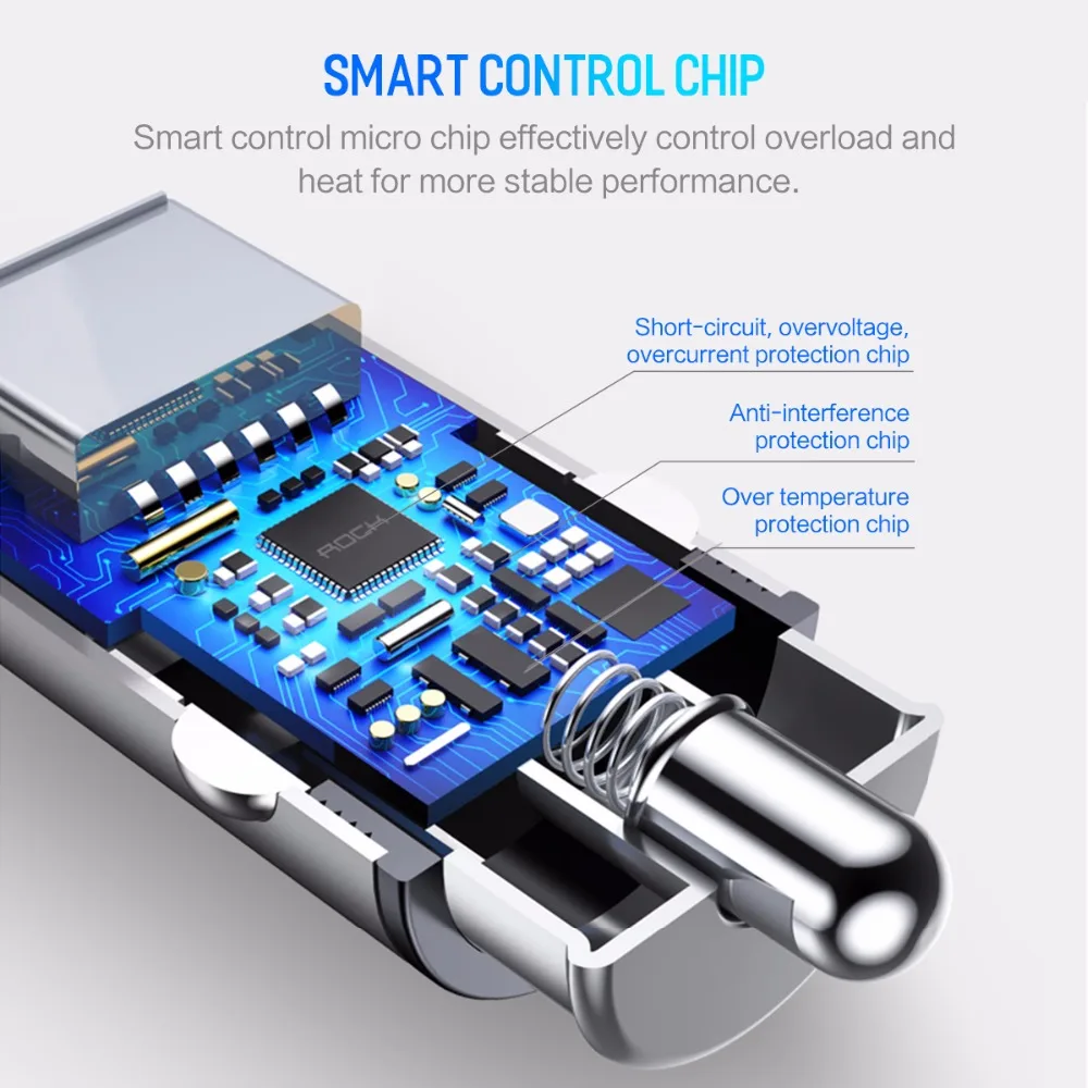 روك 5V4. 8A المزدوج USB شاحن سيارة ل فون سامسونج هواوي Xiaomi الهاتف المحمول سريع سيارة الهاتف شاحن USB السفر سيارة- شاحن
