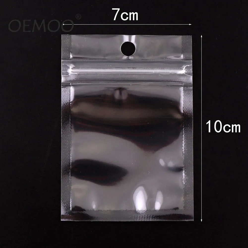 100pcs Clear Self Seal Zipper Plastic Retail Packaging 7*10MM Pack Poly Bag Ziplock Zip Lock Storage Package With Hang Hole | Дом и сад