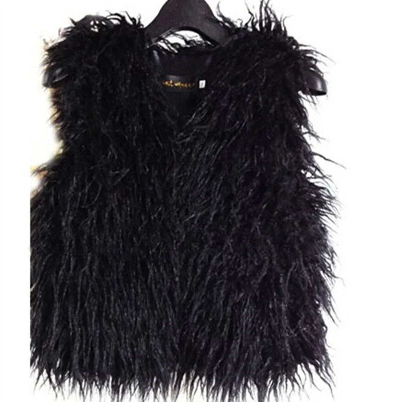 Fashion Baby Girl Vest Tops Autumn Winter Coat Girls Vests Kids Tan Faux Fur Wool Children Outerwear JW0237