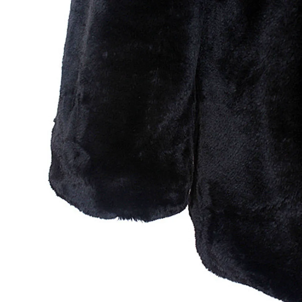 Свободное пальто из искусственного меха страуса с капюшоном, высокая талия, модная Толстая теплая свободная Черная куртка из искусственного меха, зимняя женская куртка с длинным рукавом N30