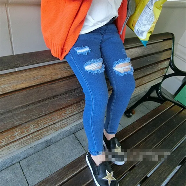 2016 New Autumn Jeans Girls Kids Cotton Skinny Children Pants Girl