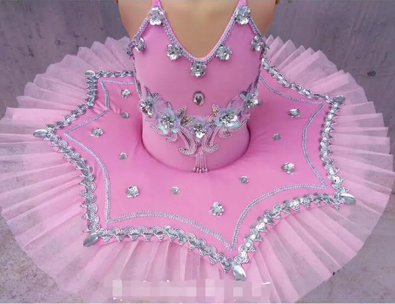 Профессиональные Балетные костюмы для детей, белый, синий, розовый, Лебединое озеро, балетный костюм для девочек, балетное платье, Детские Балетные платья - Цвет: pink