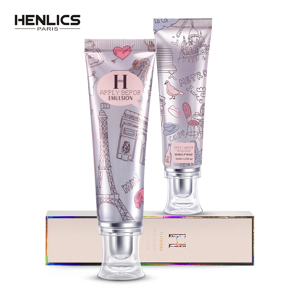 

HENLICS HD Makeup Primer PCL Hyaluronic ACID Vitamin E Diamond powder Oil Control Face Base Foundation Antioxidant Oil control