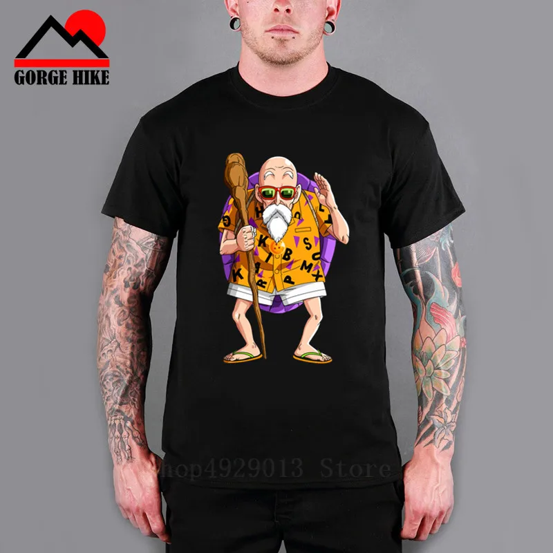 

dragon ball Kung Fu Master Roshi Beat Goku T-shirts Men Fashion Clothing 2019 Dragon Ball Z T Shirt Camiseta Oogway Tees Saiyan
