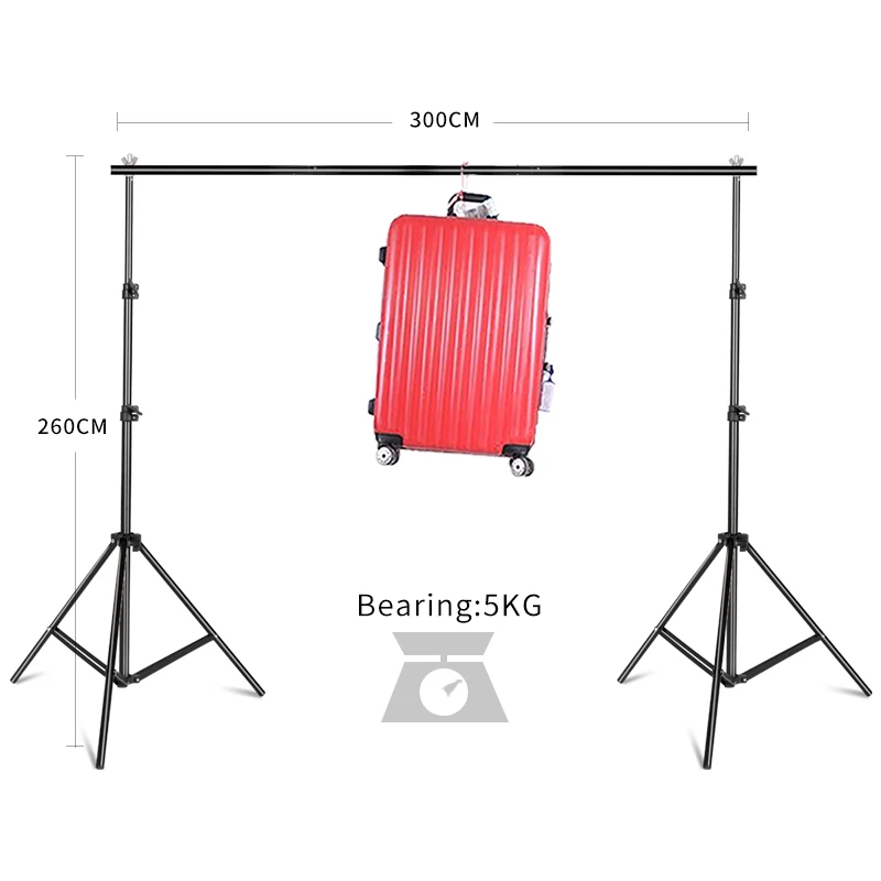 

Photographic equipment 2.6x3m Adjustable Background Support Stand Pro Photo Backdrop Crossbar Kit Studio