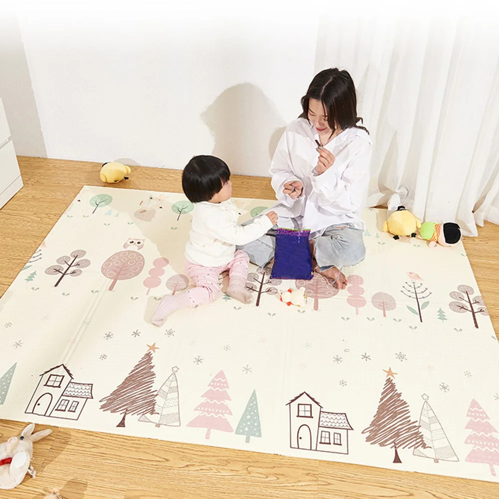 Детский игровой коврик 200*180*1 см, коврик для ползания с двойной поверхностью, Детский ковер, развивающий коврик для детей, одеяло для младенцев, Прямая поставка