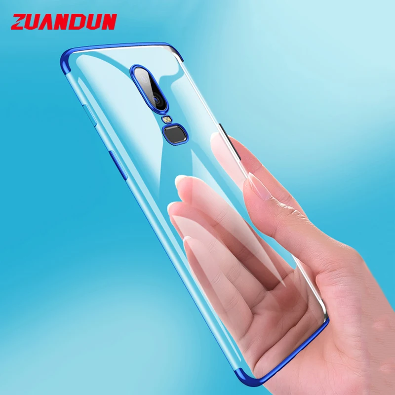 

Plating HD Clear TPU Case For Oneplus 5T 6 Transparent Soft Silicon Back Full Cover Case For Oneplus 6 Shockproof Phone Cases
