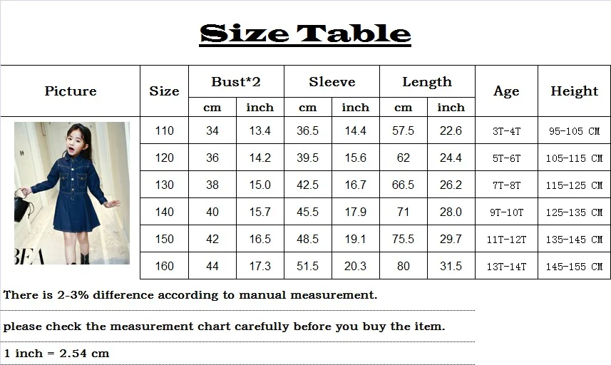 Baby Dresses Girls Children's Toddler Girls Recreational style High-end denim Dresses lapel princess Dress for 3-14Y girls kids clothing (1)_