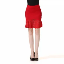 Женская сумка бедра юбка высокая Талия Кружева Шитье рыбий хвост юбка Дикий Тонкий Большой размер шаг юбка S-5XL