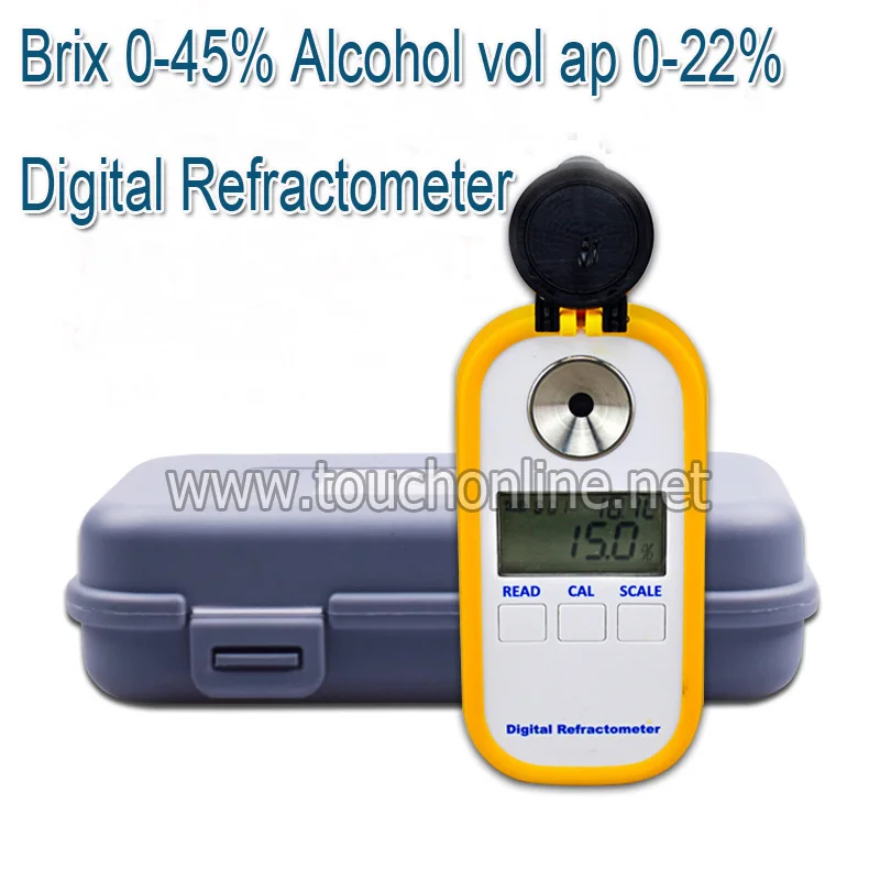 

Brix 0-45% and Alcohol vol ap 0-22% Digital refractometer TDR401