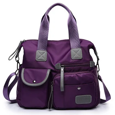Многофункциональная сумка на плечо для мам, сумка для подгузников для мам, Большая вместительная сумка для подгузников для детских колясок - Цвет: Purple
