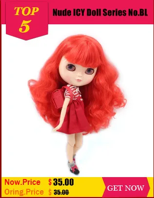 Ледяной обнаженной куклы серии № BL1061 рыжие волосы такие же, как Blyth с макияжем, азон тело, низкая цена