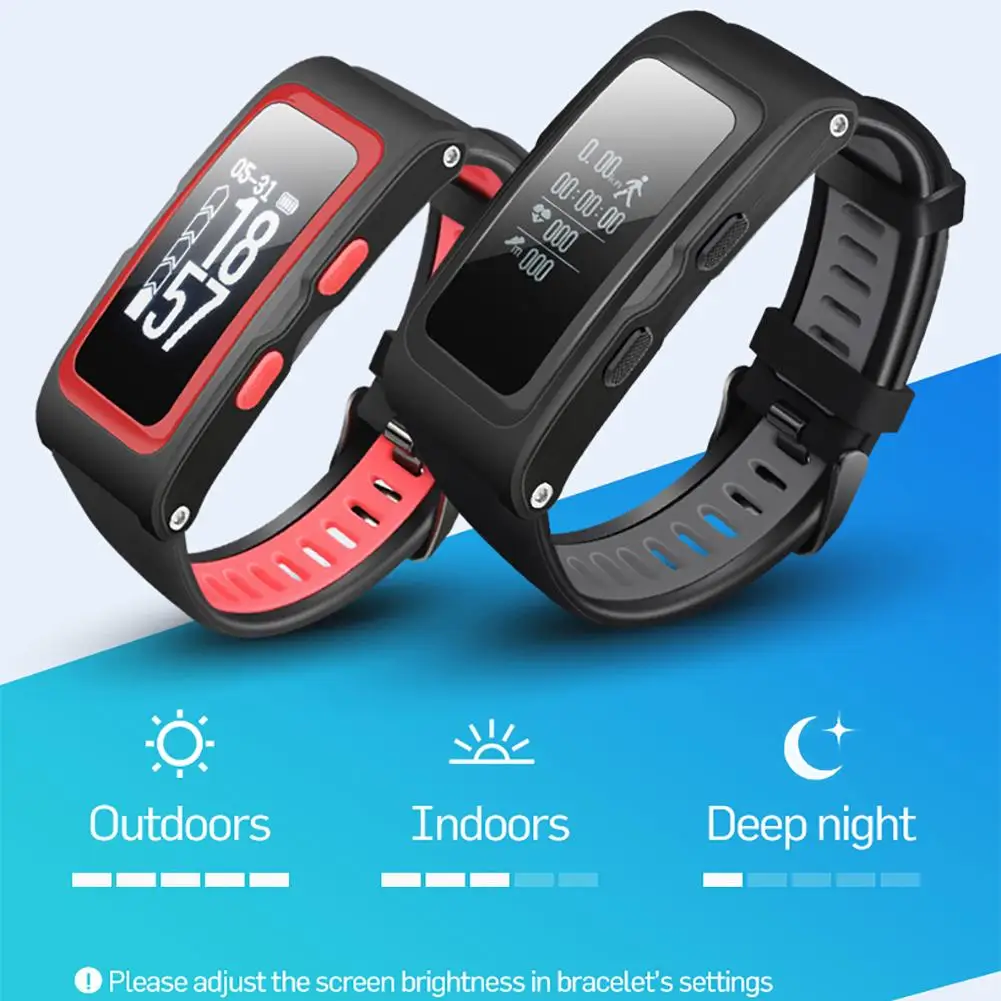 

T28 Sports GPS Movement Tracker Heart Rate PPG Sensor OLED Smart Bracelet Watch Sports GPS Movement Tracker