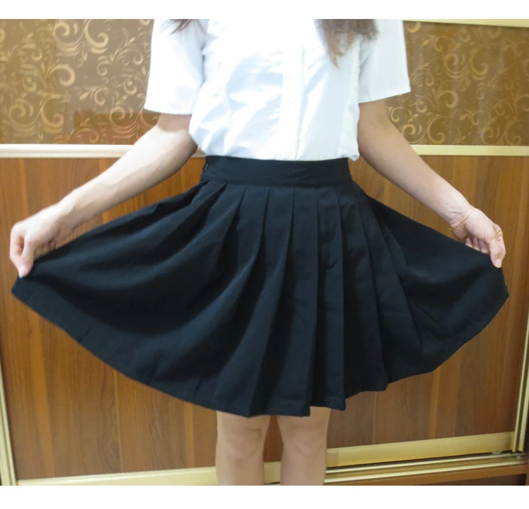 Черный цвет японский Высокая талия JK студенческие девушки милые косплей школьная форма юбка с карманом