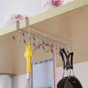 

Wardrobe Holder Kitchen Cupboard Storage Rack Cupboard Shelf Hanging Hook Organizer Closet Clothes Glass Mug Shelf Hanger Useful