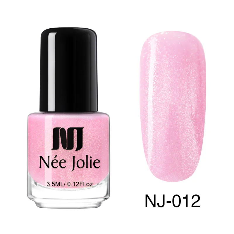 Лак для ногтей NEE JOLIE Pink Series, быстросохнущий, 3,5 мл, 7,5 мл, голографический матовый блеск, зеркальный эффект, лак для ногтей, 18 цветов - Цвет: 3.5ml Glitter-012