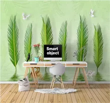 Custom wallpaper modern minimalist three-dimensional leaves elk TV sofa wall decoration waterproof material Custom wallpaper modern minimalist three-dimensional leaves elk TV sofa wall decoration waterproof material
