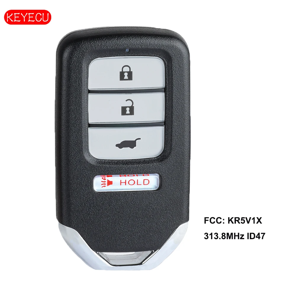 Keyecu умный дистанционный брелок 4 кнопки 313,8 МГц ID47 для Acura MDX RDX ILX TLX- FCC: KR5V1X